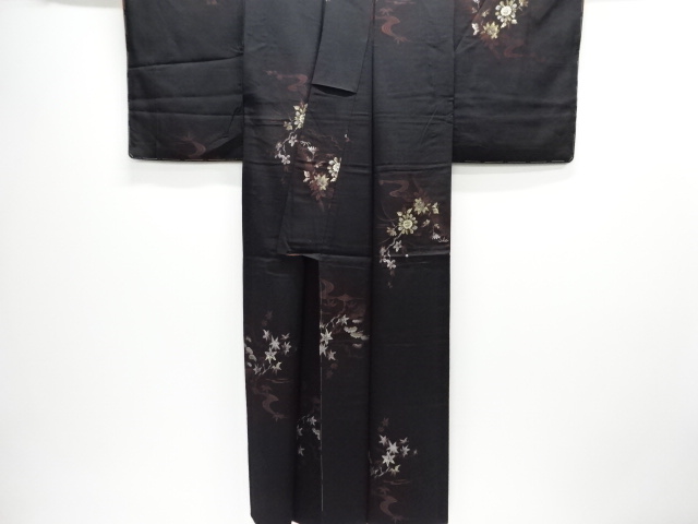  大正ロマン　流水に楓模様織り出し着物